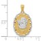 14K Two Tone Gold Guardian Angel Pendant Charm Jewerly 26mm x 16mm